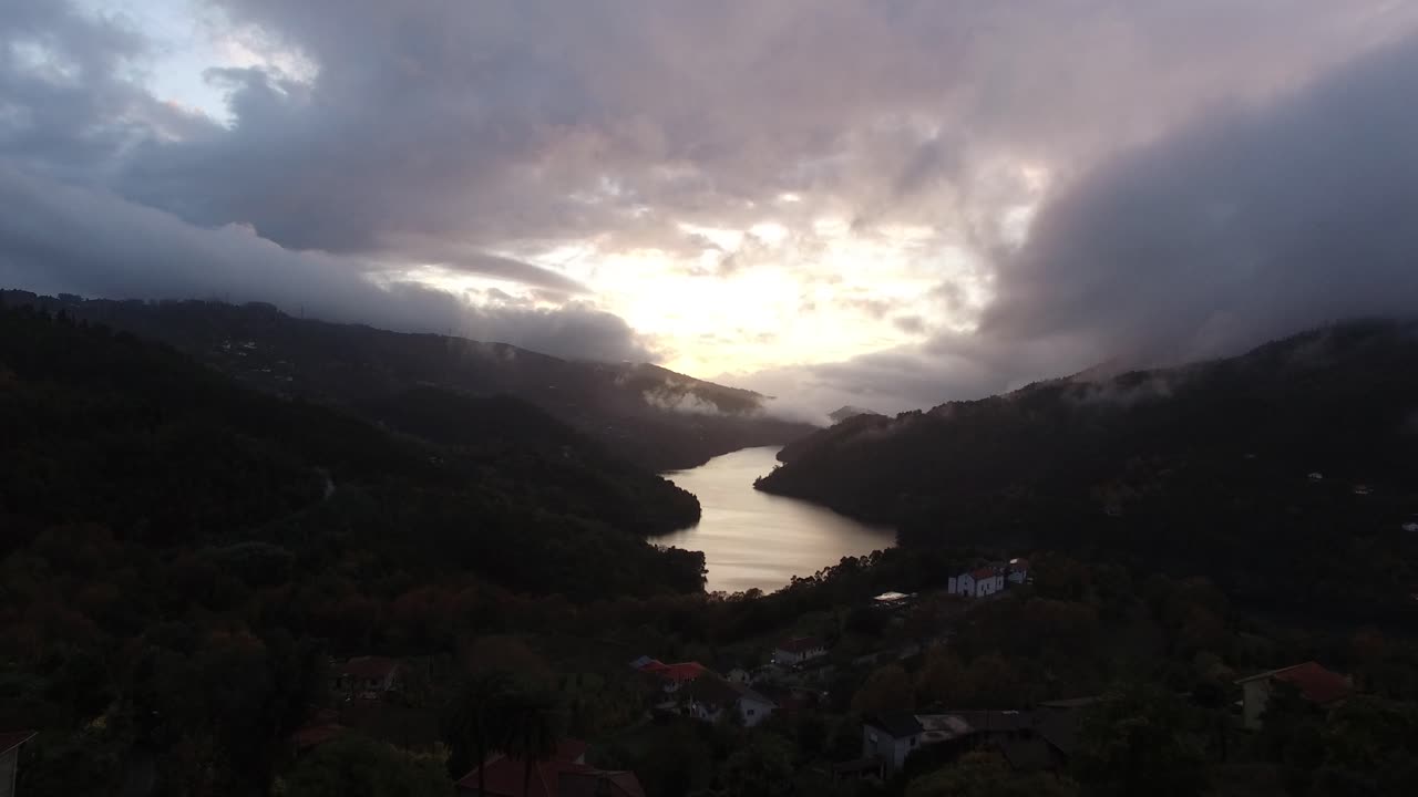 Morning Fog Over River Valley