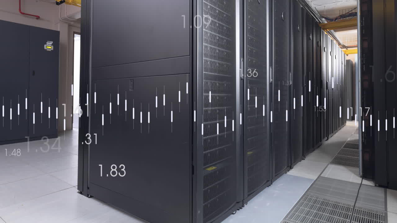 Animation of financial data processing over computer servers
