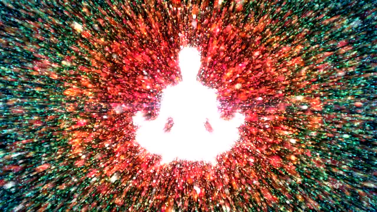 mujer meditadora - atención y espiritualidad - energía colorida