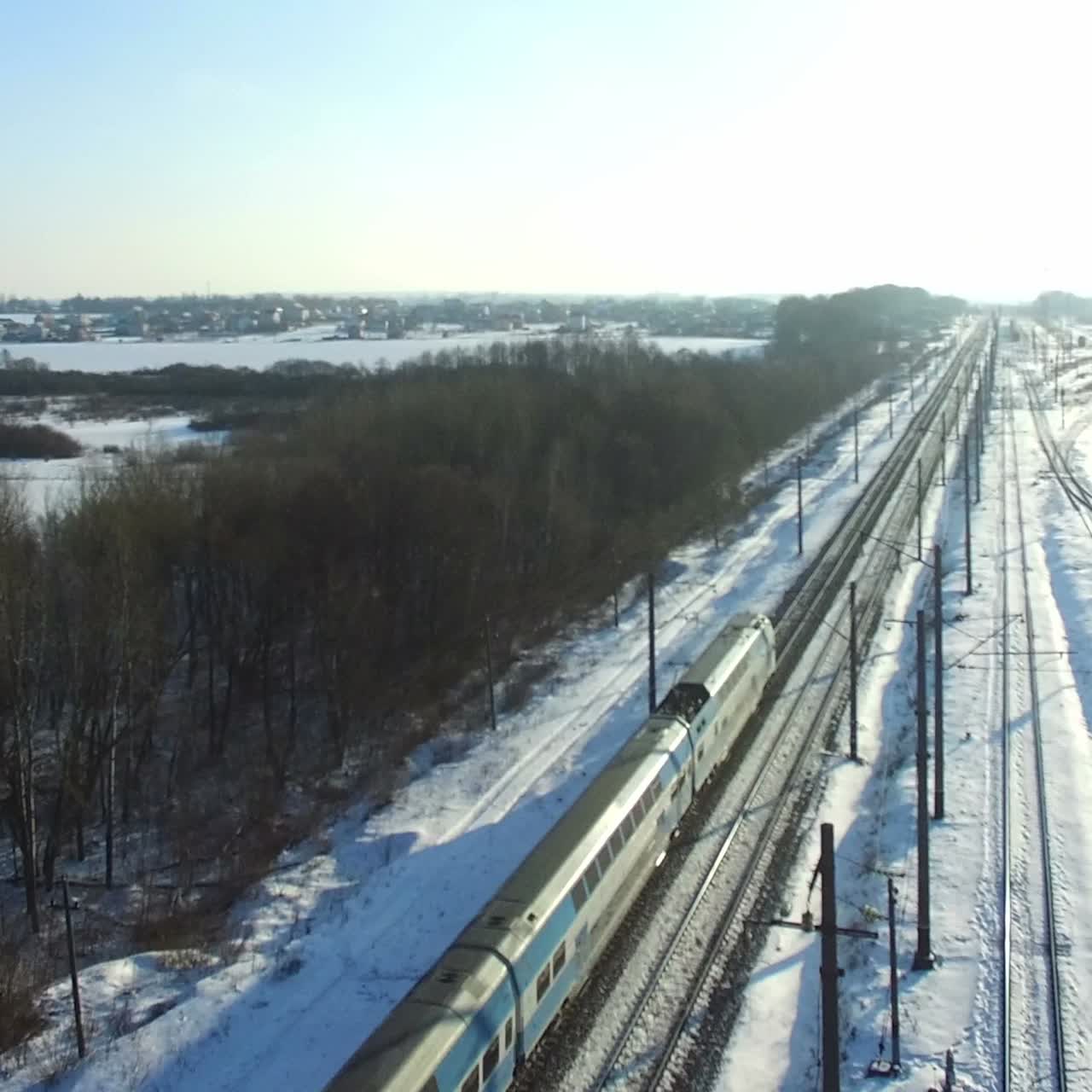 Railway covered with snow