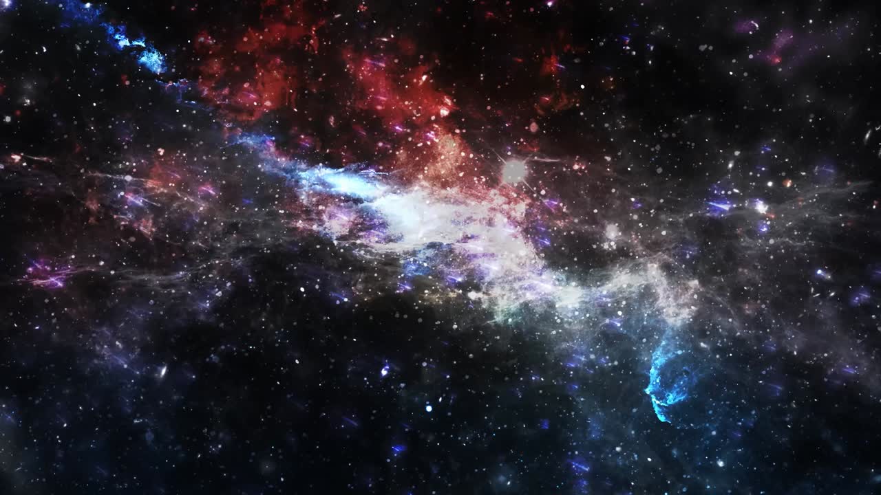 Shooting Stars in Outer Space Nebula Cloud - 4K Seamless Loop Motion Background Animation