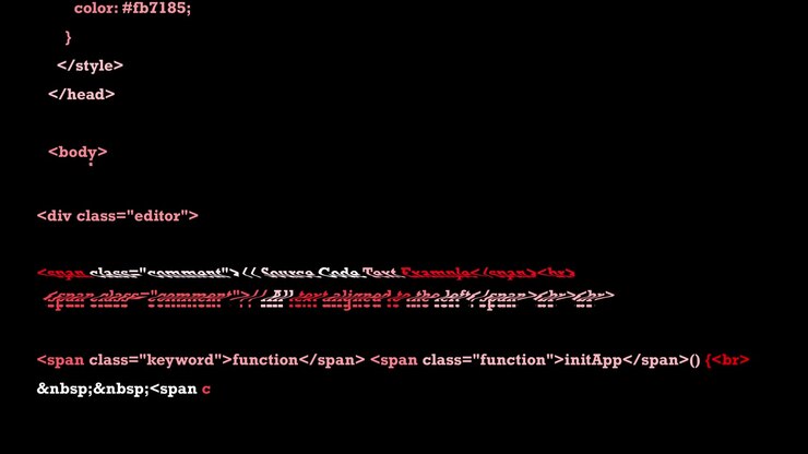 HTML and CSS Code Typing Animation on Black Screen
