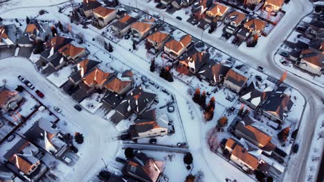 A-drone's-view-of-Calgary's-real-estate-during-a-beautiful-winter-sunrise