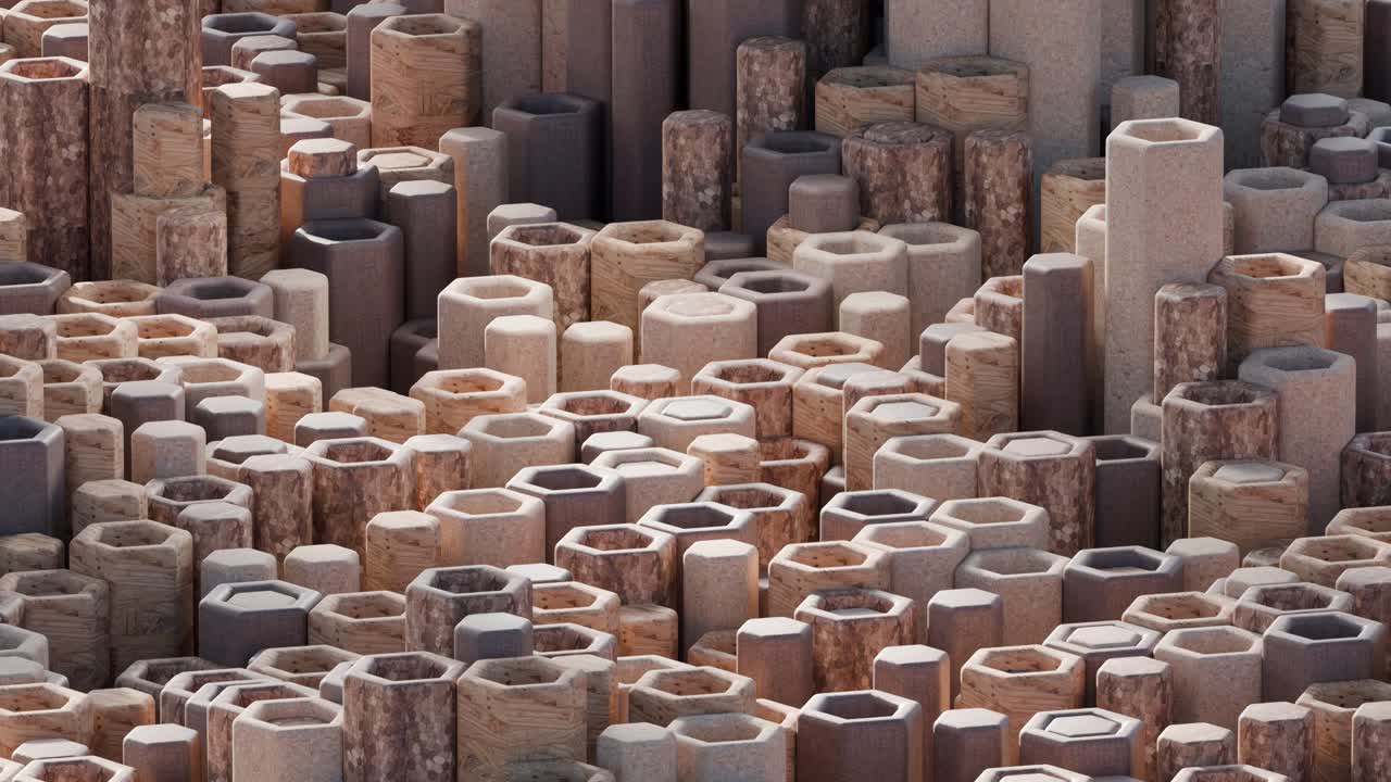 Abstract hexagonal column pattern