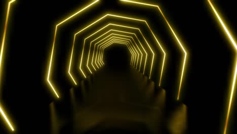 neon light paths or glowing octagonal abstract lights - 4k