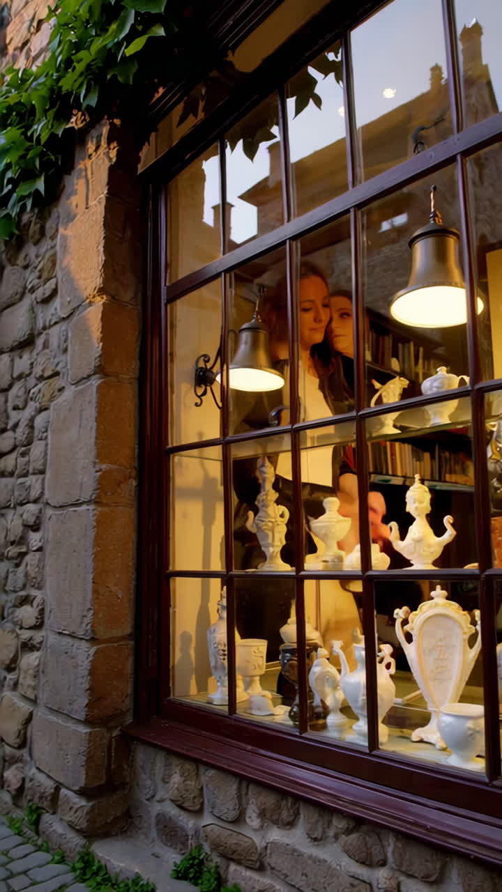 Charming European Alleyway with Antique Shop