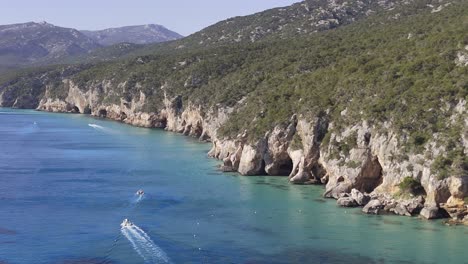 aerial view of stunning coastal cliffs and turquoise sea