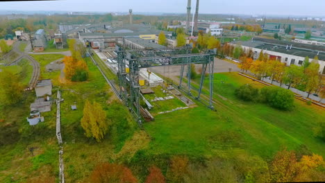 sky view construction crane. industrial crane at manufacturing factory