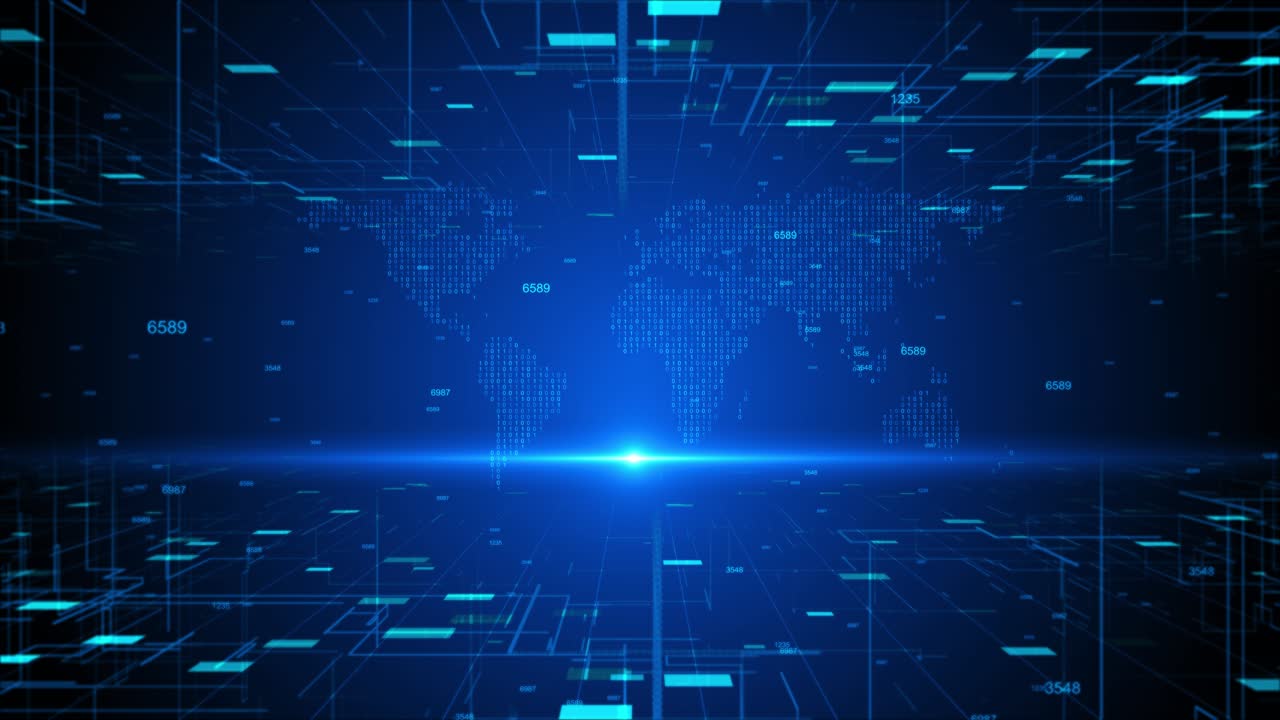 Global world network big data digital clouds technology network connection data connections concept