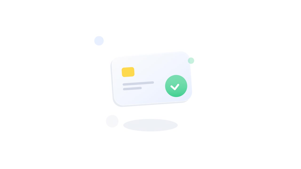 Animated Credit Card Icon with Success Checkmark