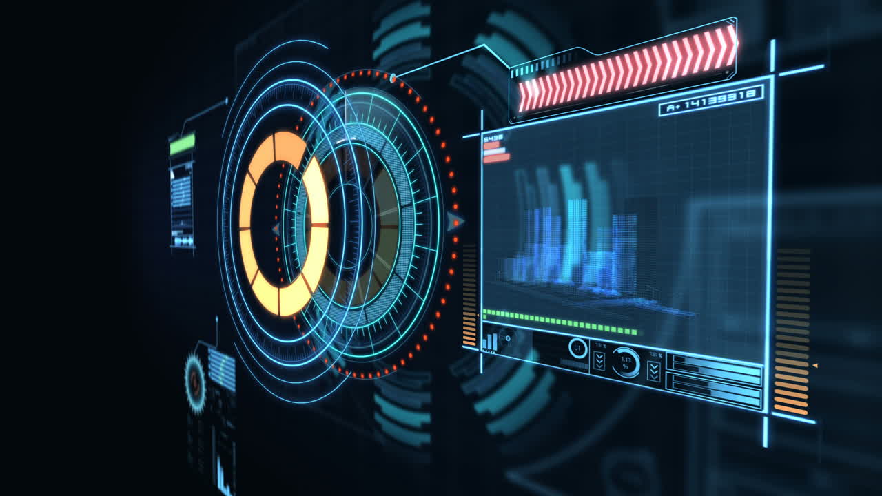 디지털로 생성된 스크린과 원형 패턴