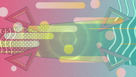 animación digital de formas abstractas coloridas que se mueven contra un fondo azul