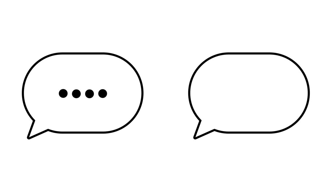 Speech bubbles, message clouds with circle loading bar animation, Alpha Channel (transparent background + Loop 4k)