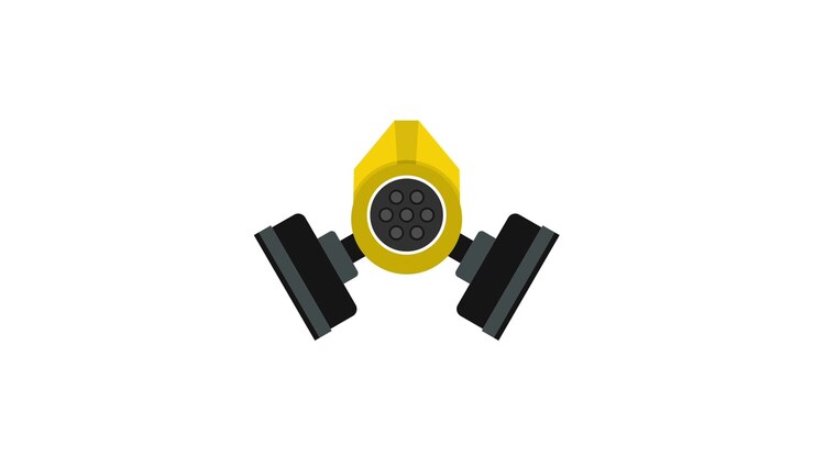 Animated Yellow Gas Mask Appearing and Disappearing