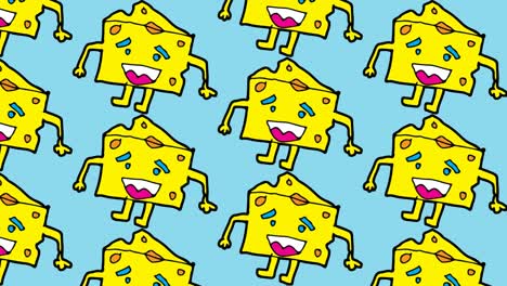 kids drawing pop art seamless background with theme of cheese