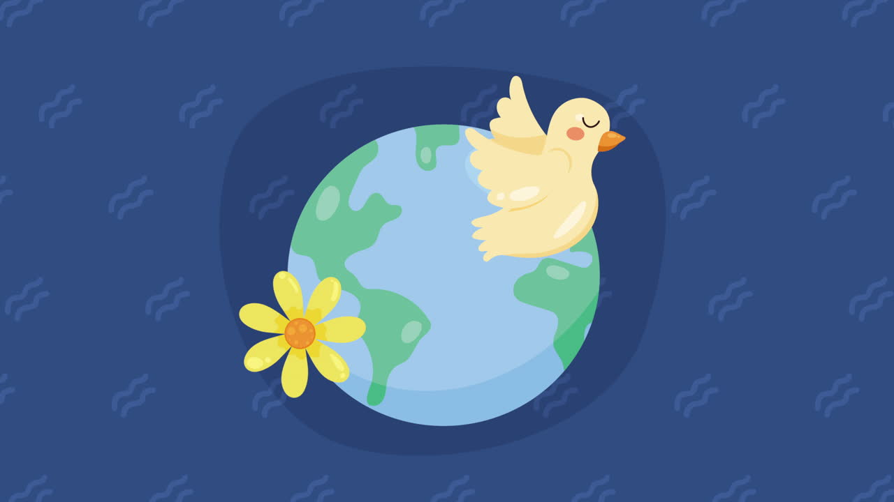 아름다움 평화 비둘기 비행 애니메이션