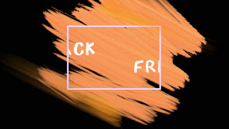 animation intro text black friday on orange fashion and brush background