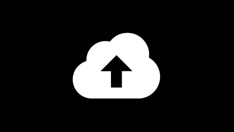 cloud upload  glith icon vintage twitched bad signal animation.