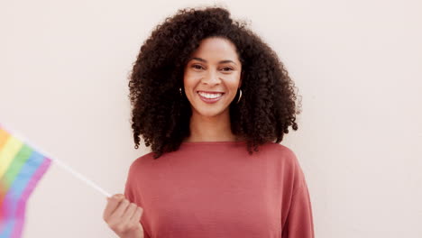 Lgbt,-rainbow-and-black-woman-with-a-flag