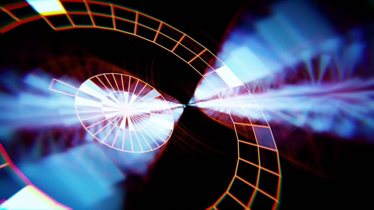 Dynamisk abstrakt rutenettanimasjon med sterkt lys og fargerike lysglimt