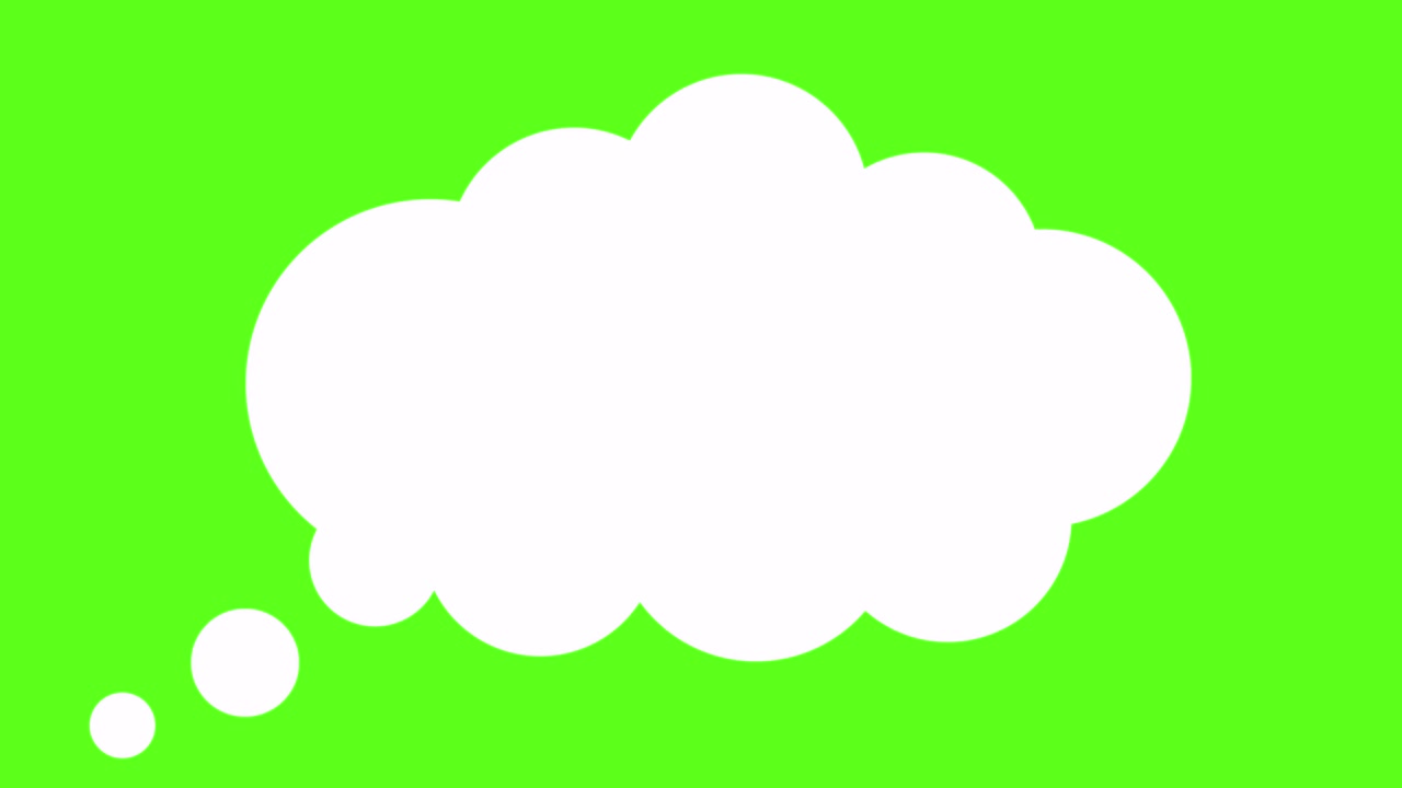 Animated White Thought Bubble Appearing on Green Screen