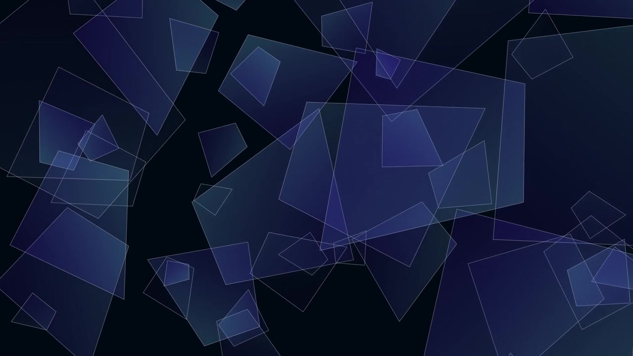 Sfondo Animato Astratto con Forme Geometriche Blu Traslucide Fluttuanti