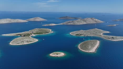beautiful aerial shot of the kornati islands in the crystal-clear blue sea