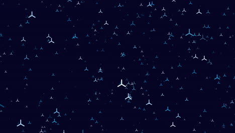 airplanes in motion dynamic blue and white pattern on dark background