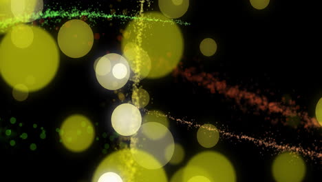 animación de luces brillantes de navidad con manchas de luz sobre un fondo negro