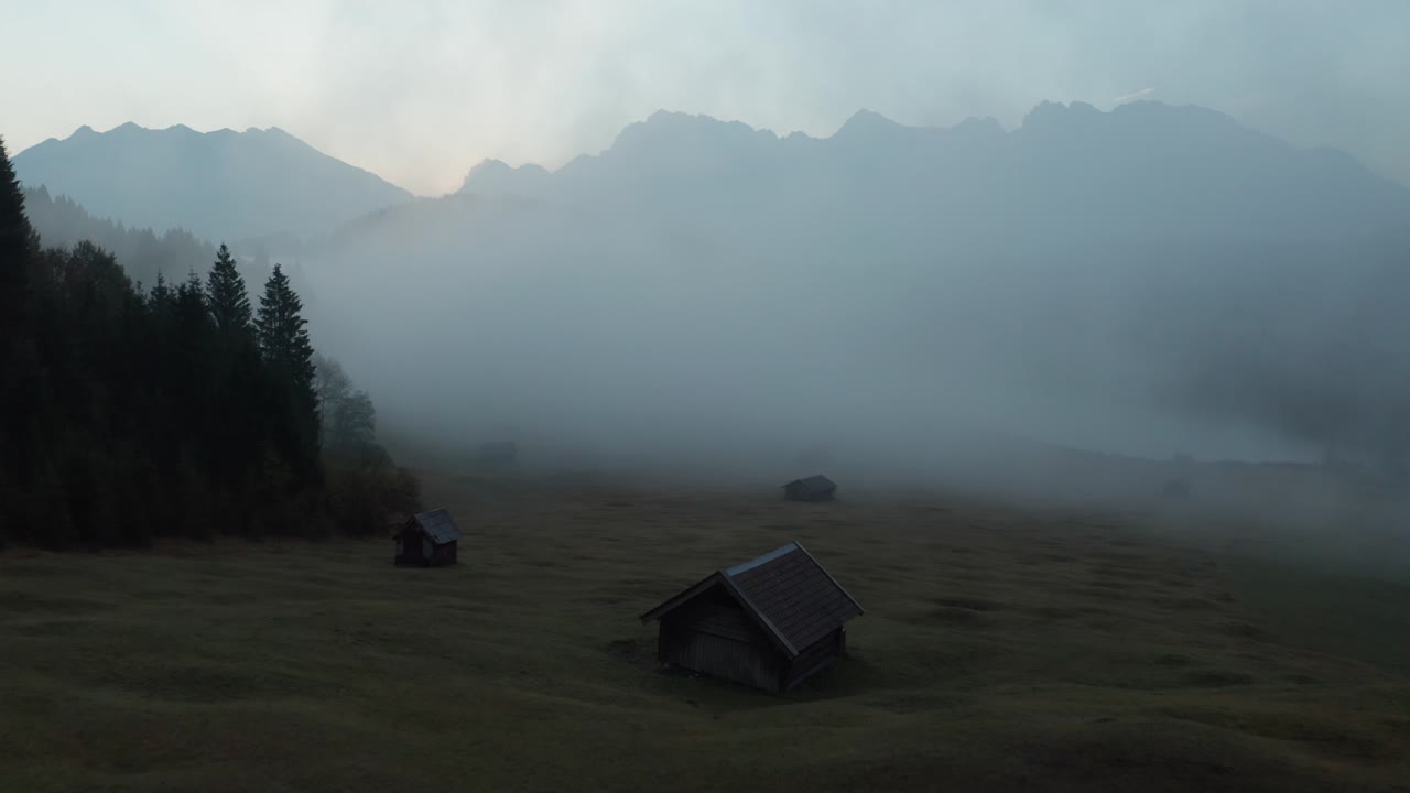 amanecer brumoso alpes bávaros | 4k d-log: perfecto para gradación de color