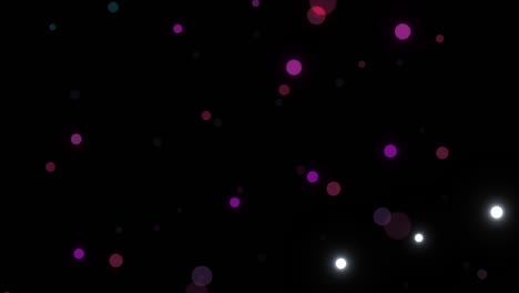 abstract colorido parpadeando y parpadeante bombilla flares rotación de bucle en fondo negro. 4k 3d movimiento de bucle sin costuras. flash punto bombillas en el fondo oscuro para el título, transición, bucle vj.