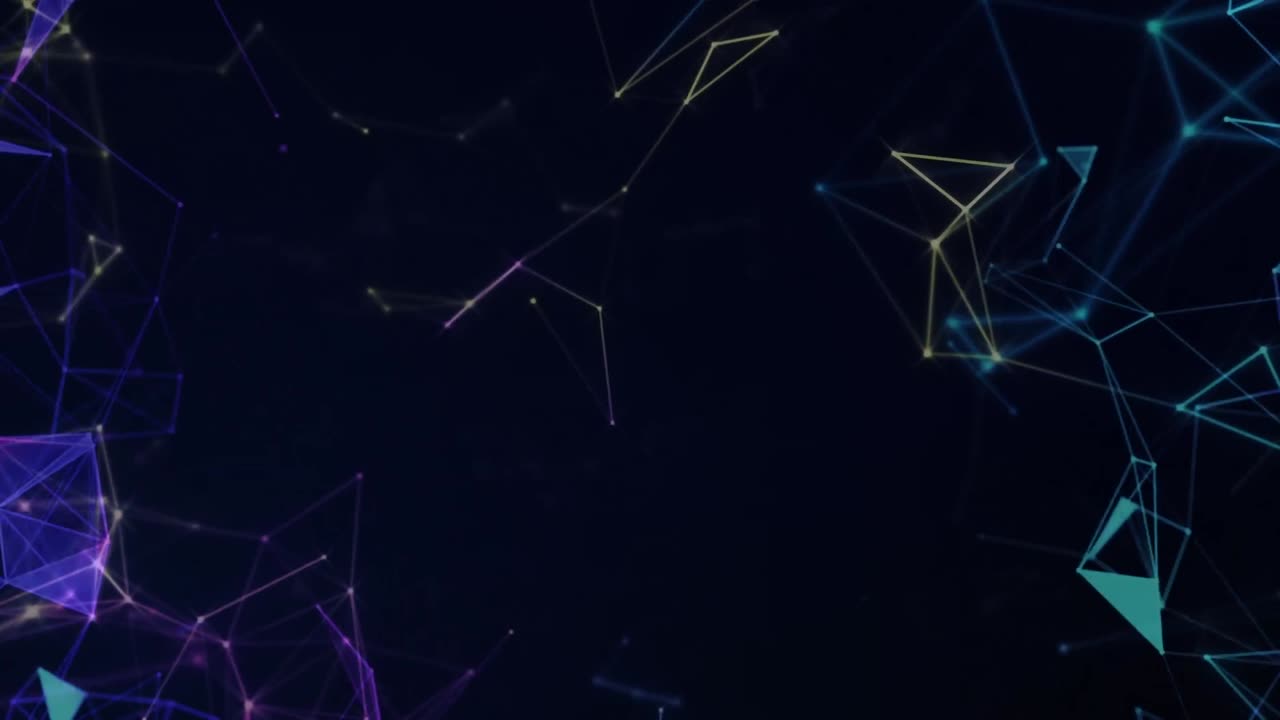 Animation of network of connections over navy background