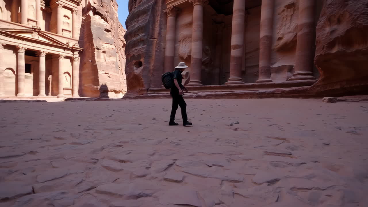 Traveler exploring Petra, Jordan
