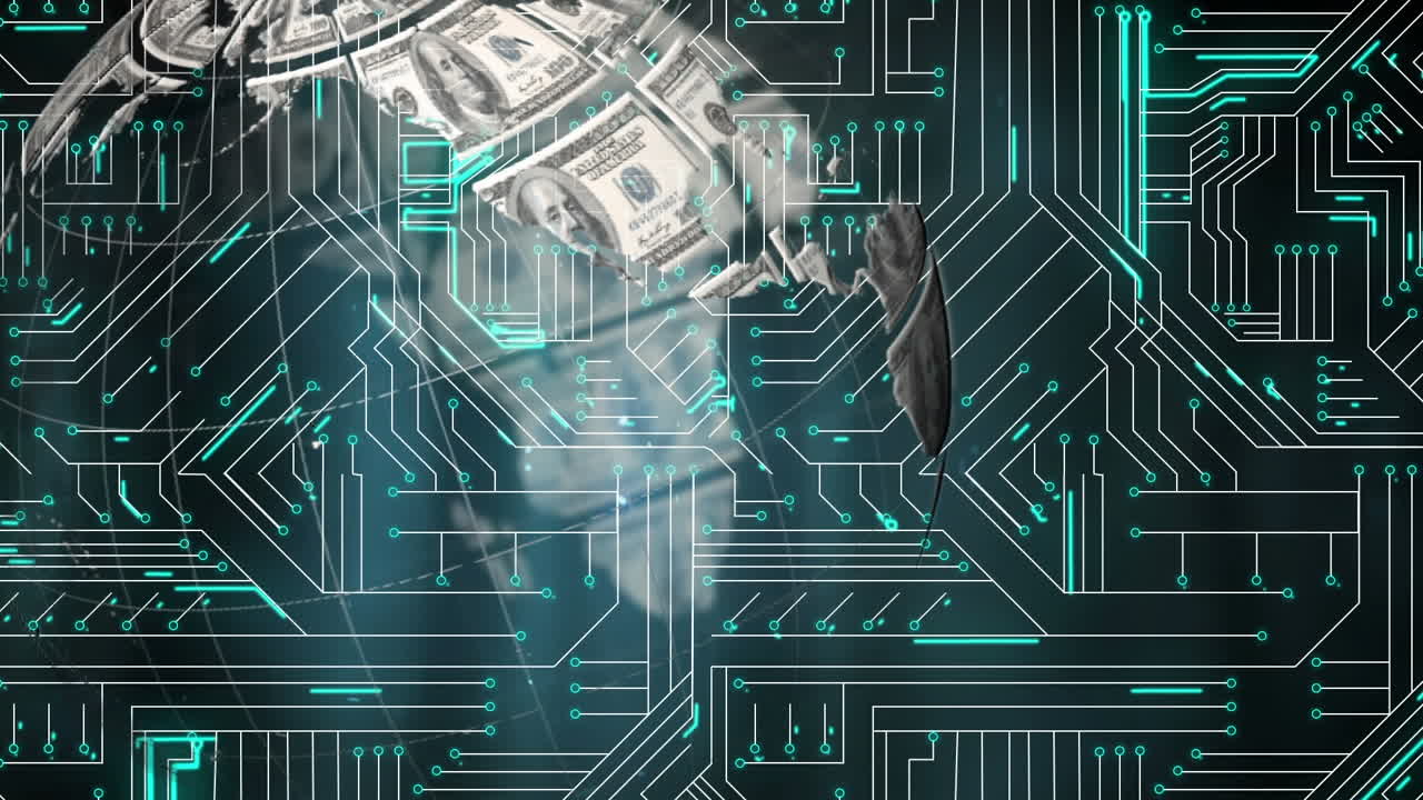 долларовые купюры в форме глобуса