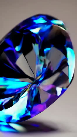 close-up of a vibrant faceted gemstone with light refraction
