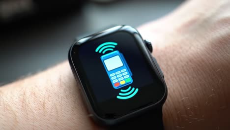 demonstration of a smartwatch's functionality showcasing connectivity to a mobile device with visual indicators on display