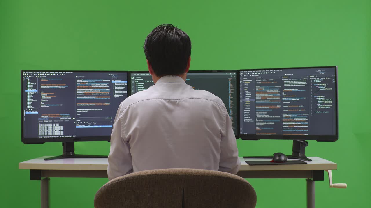 Programmer working on code