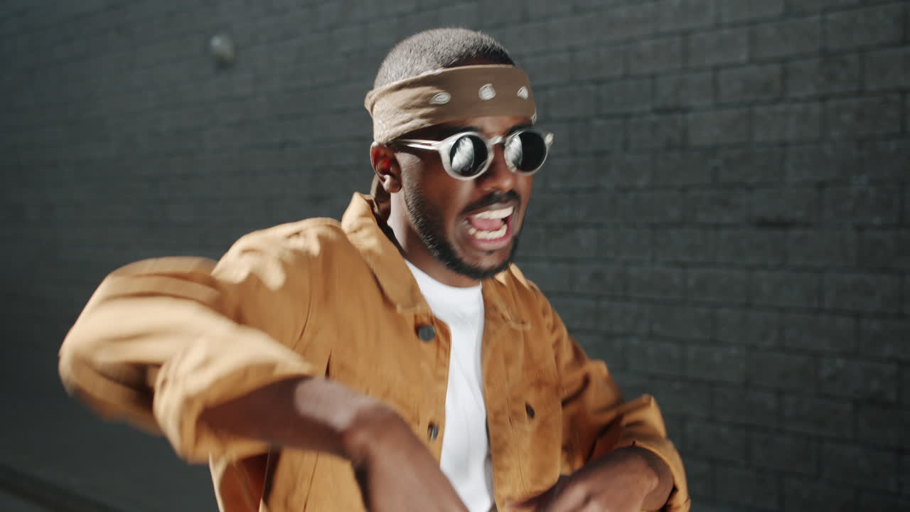 Happy Man Dancing in the City