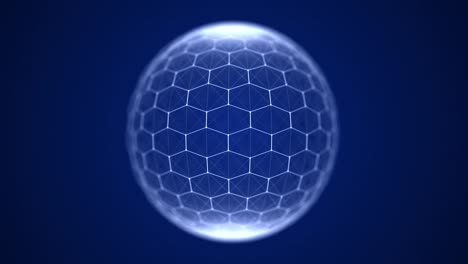 sphere consisting of hexagons. technology grid sphere with dots and lines. modern wireframe elements. 3d rendering.