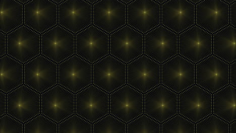 elegant black and gold geometric pattern with intricate hexagons and stars