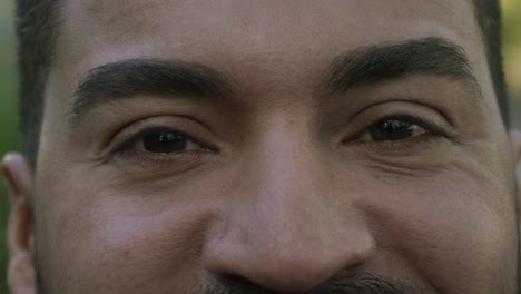 beautiful brown male eyes looking at camera