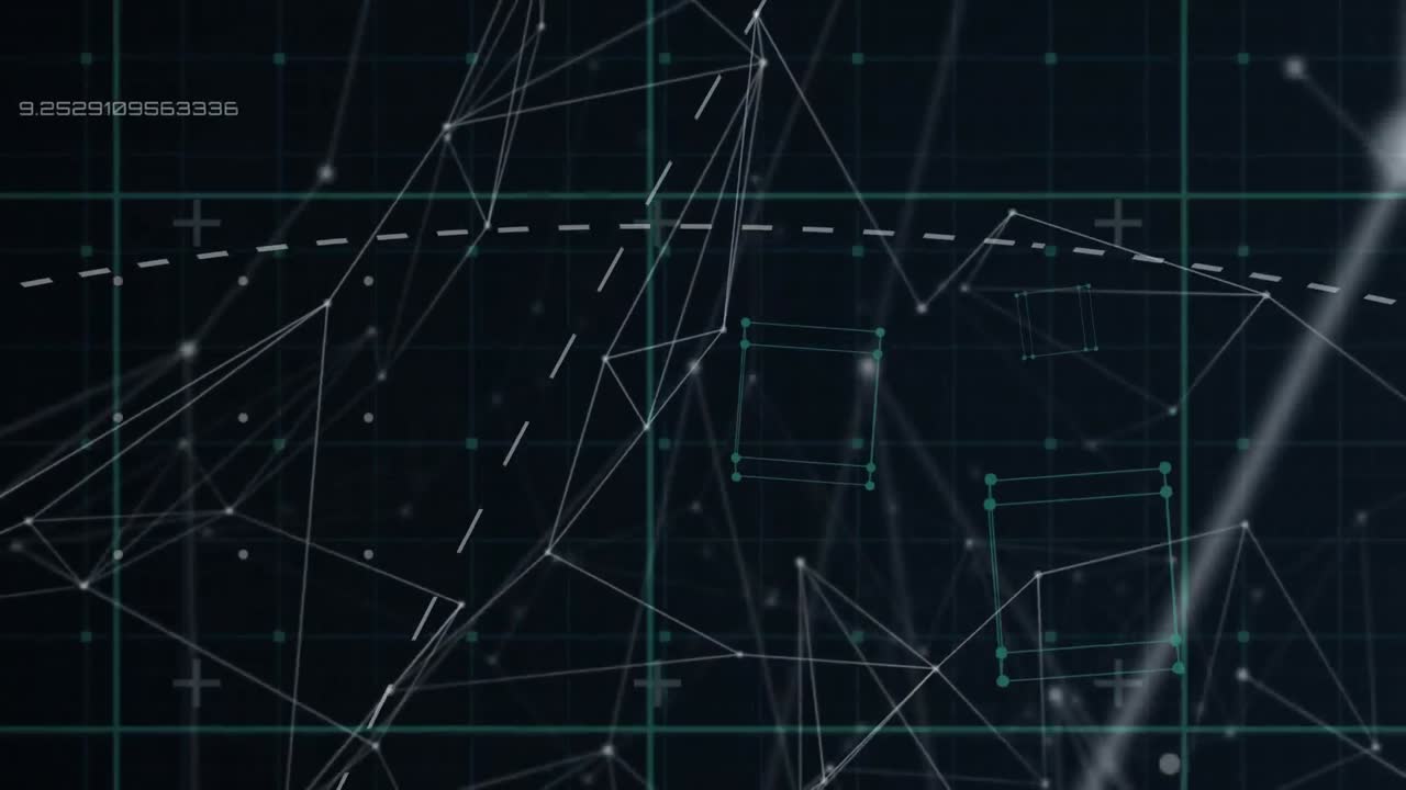 Animation of network of connections with grid