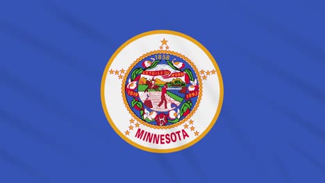 minnesota flag flutters in the wind, loop for background