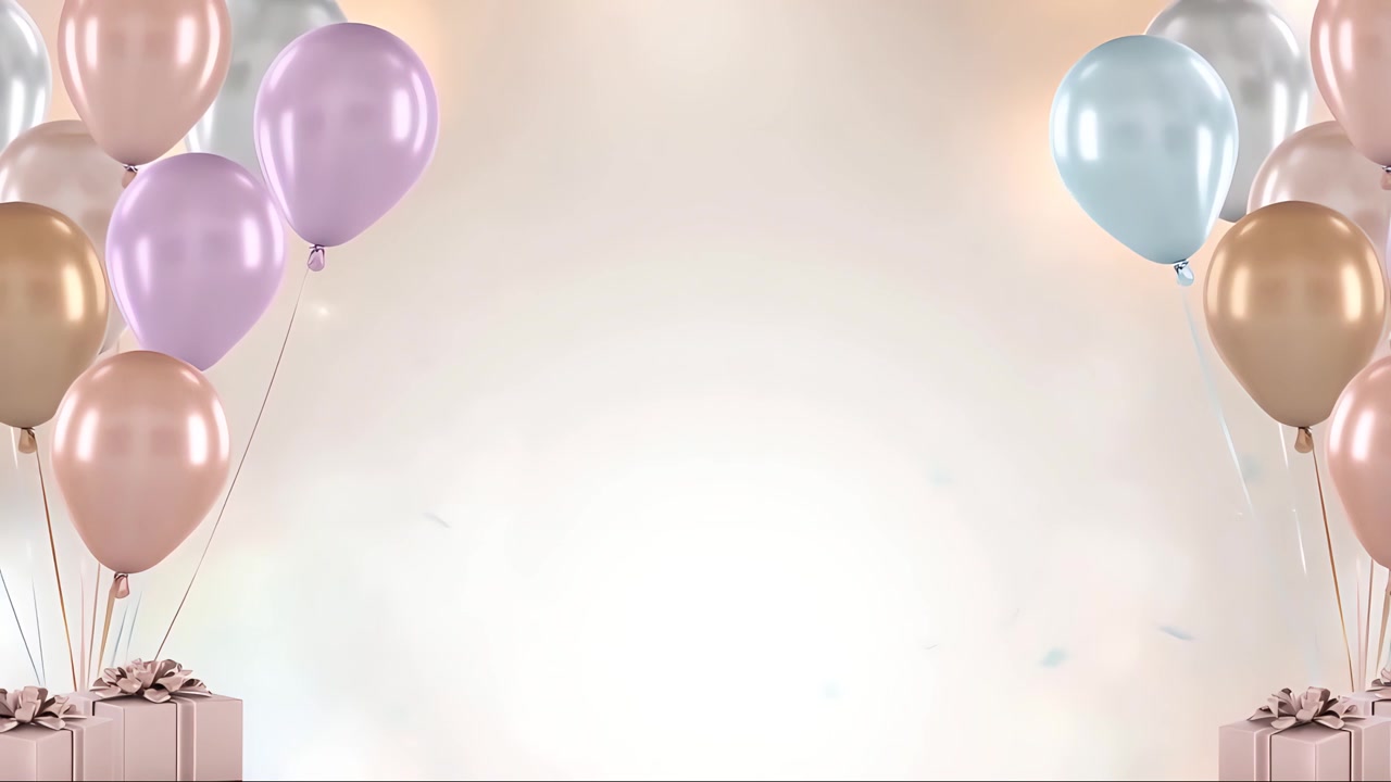 Balonlu doğum günü arka planı 4K