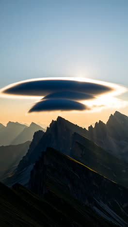 mountains with lenticular clouds