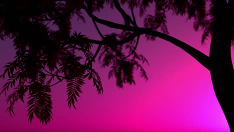 neon tree foliage backdrop.