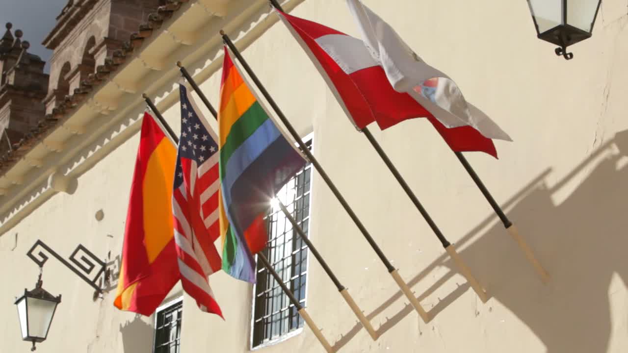 페루, 미국 등의 국기 그룹