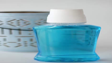 blue mouthwash bottle