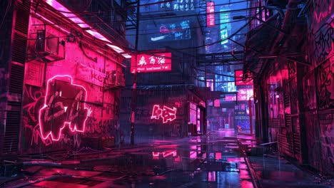 neon rain alley