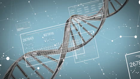 animation of data processing over dna strand